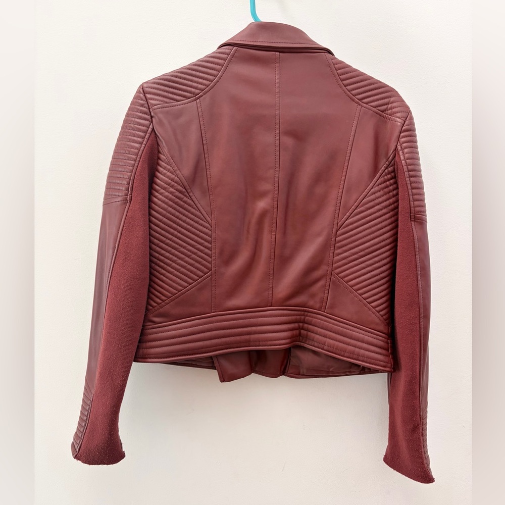 Burgundy Moto Jacket - Picture 3 of 12